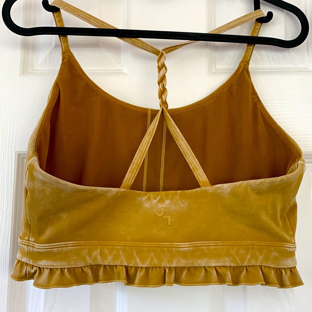 JoyLab Yellow Ruffle Crop Top Medium - Picture 4 of 7
